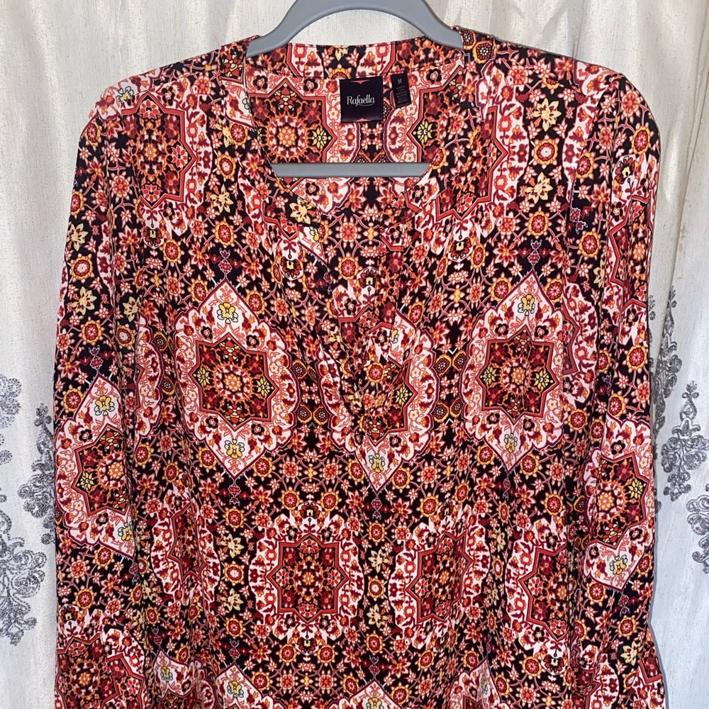 Women’s Tunic Blouse with Bohemian Floral Print